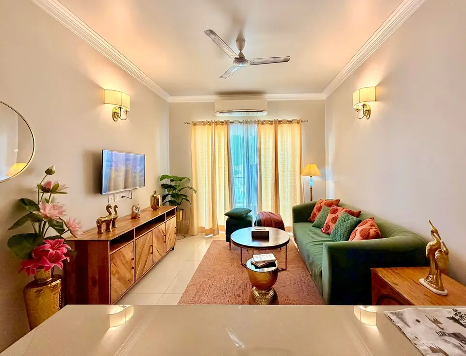 Living room looking towards the balcony
