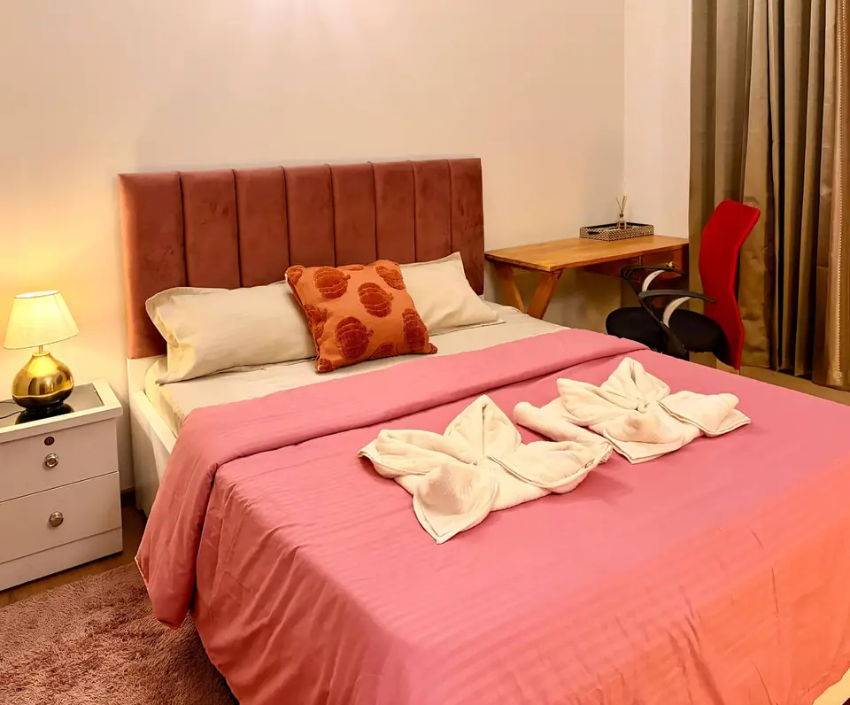 Bedroom with desk