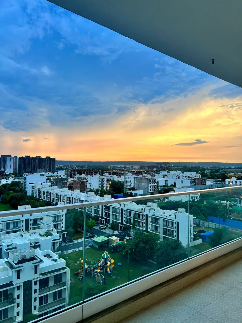 Balcony sunset view