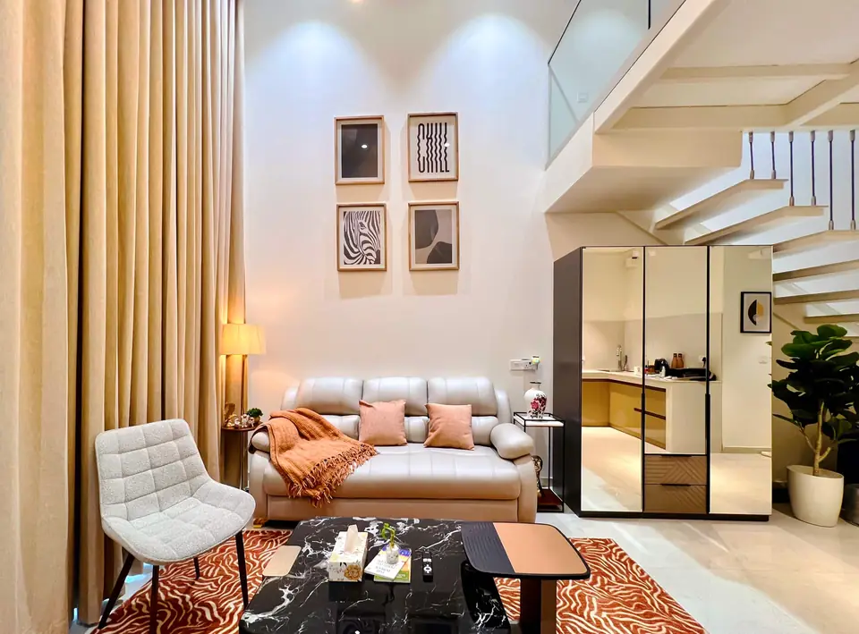 Living area seen from the loft