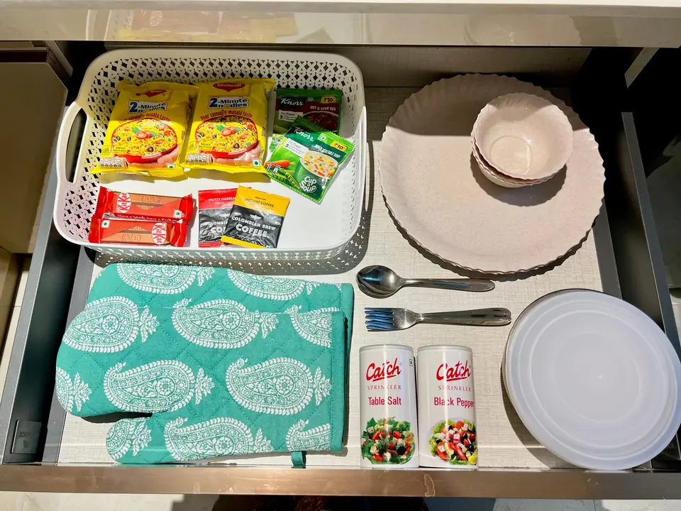 Complimentary snacks drawer